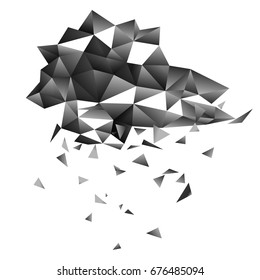 Abstract low poly or polygonal particles design, Creative geometric triangular shapes.