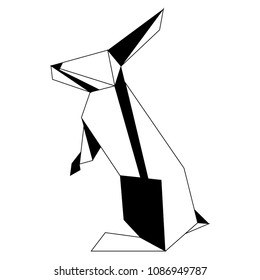 Abstract low poly rabbit icon