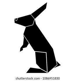 Abstract low poly rabbit icon
