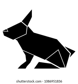 Abstract low poly rabbit icon