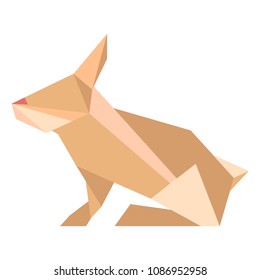 Abstract low poly rabbit icon