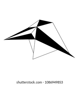 Abstract low poly raven icon