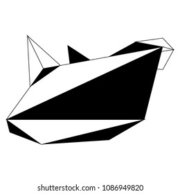Abstract low poly rhino icon