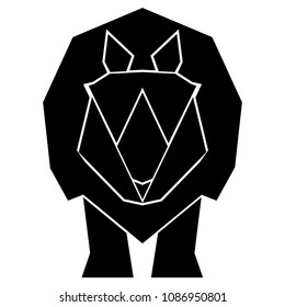 Abstract low poly rhino icon
