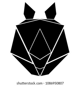 Abstract low poly rhino icon