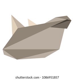 Abstract low poly rhino icon