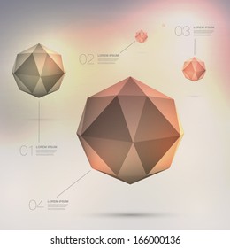 Abstract low poly sphere design with your text  Eps 10 vector illustration