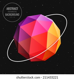 Abstract Low Poly Sphere In Universe