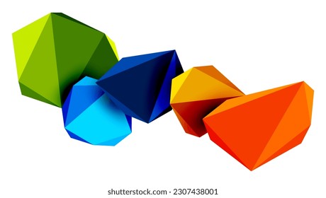 Abstract low poly stone design. Geometric 3d vector design element