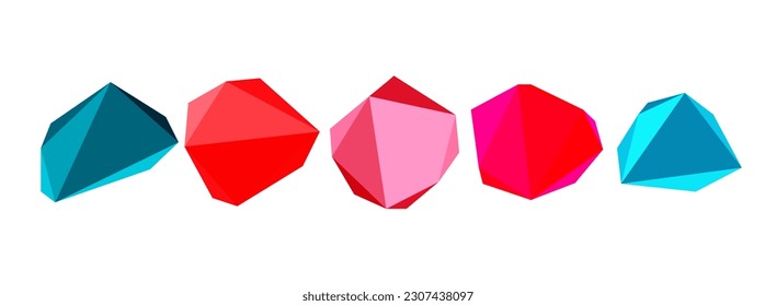 Abstract low poly stone design. Geometric 3d vector design element