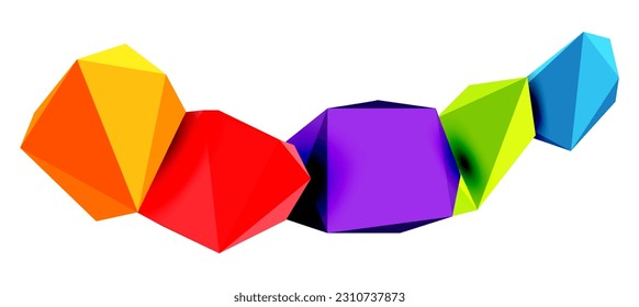 Abstract low poly stone design. Geometric 3d vector design element