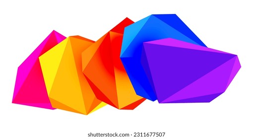 Abstract low poly stone design. Geometric 3d vector design element
