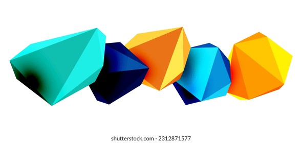 Abstraktes Low-Poly-Stein-Design. Geometrisches 3D-Vektordesign-Element