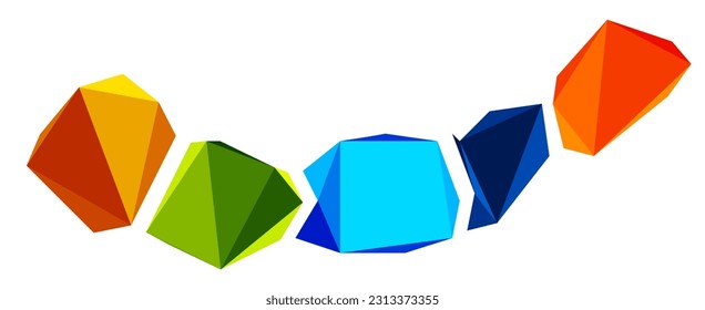 Abstract low poly stone design. Geometric 3d vector design element