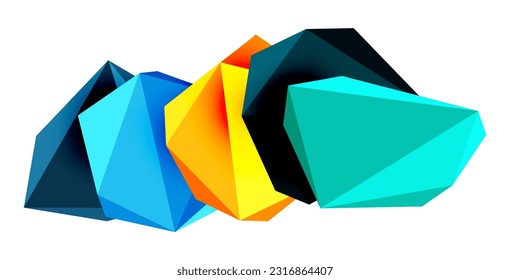 Resumen de diseño de piedra baja de poli. Elemento de diseño vectorial geométrico 3d