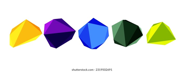 Resumen de diseño de piedra baja de poli. Elemento de diseño vectorial geométrico 3d