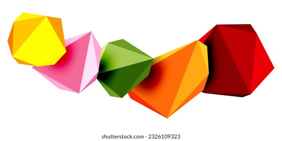 Abstraktes Low-Poly-Stein-Design. Geometrisches 3D-Vektordesign-Element