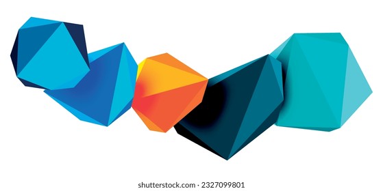Abstraktes Low-Poly-Stein-Design. Geometrisches 3D-Vektordesign-Element