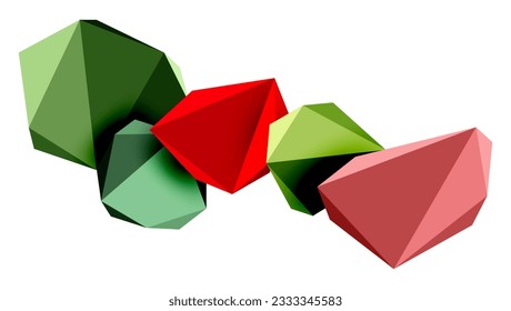 Abstraktes Low-Poly-Stein-Design. Geometrisches 3D-Vektordesign-Element