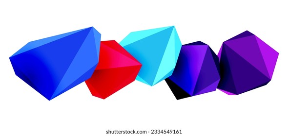 Resumen de diseño de piedra baja de poli. Elemento de diseño vectorial geométrico 3d