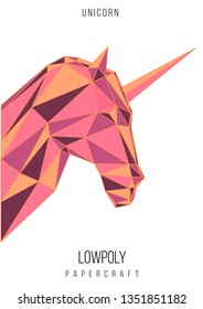 abstract low poly template. Poster with poligonal animal. Layout with modern art elements.