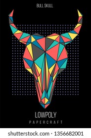 abstract low poly template. Poster with poligonal animal. Layout with modern art elements.