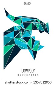 abstract low poly template. Poster with poligonal animal. Layout with modern art elements.