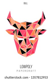 abstract low poly template. Poster with poligonal animal. Layout with modern art elements.