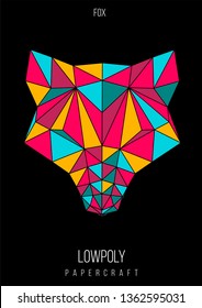 abstract low poly template. Poster with poligonal animal. Layout with modern art elements.