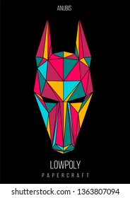 abstract low poly template. Poster with poligonal animal. Layout with modern art elements.