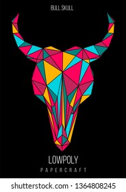 abstract low poly template. Poster with poligonal animal. Layout with modern art elements.