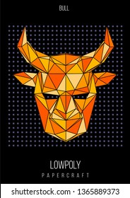 abstract low poly template. Poster with poligonal animal. Layout with modern art elements.