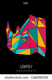 abstract low poly template. Poster with poligonal animal. Layout with modern art elements.