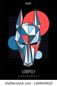 abstract low poly template. Poster with poligonal animal. Layout with modern art elements.