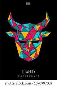 abstract low poly template. Poster with poligonal animal. Layout with modern art elements.