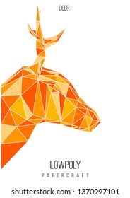 abstract low poly template. Poster with poligonal animal. Layout with modern art elements.