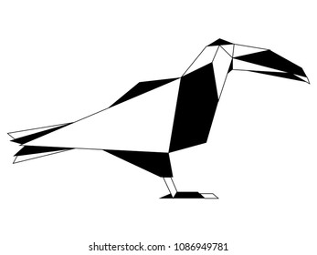 Abstract low poly toucan logo
