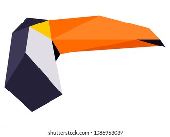 Abstract low poly toucan logo