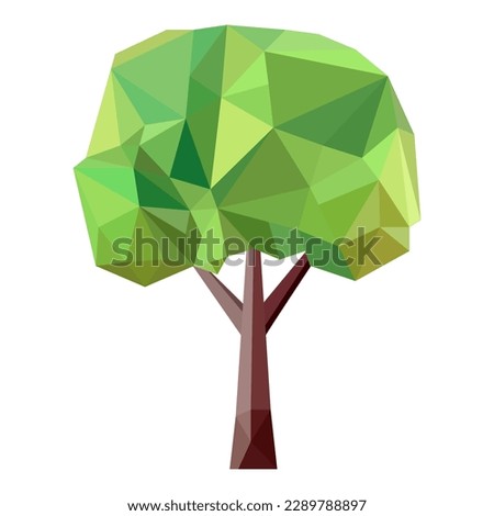 Abstract low poly tree icon isolated. Geometric polygonal style. 3d low poly. Stylized design element. Design for poster, flyer, cover, brochure.