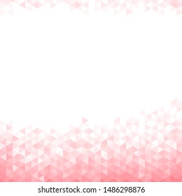 Abstract low poly triangular modern geometric background. Beautiful pink polygon design pattern. Place for your text. 