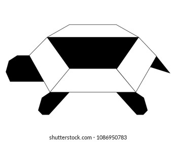 Abstract low poly turtle icon