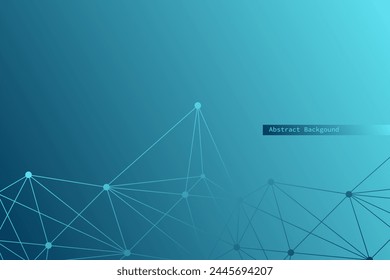 Abstract low poly vector background. Blue gradient network pattern. Triangle illustration for decoration, web design, decoration, neural connection, structure