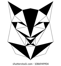 Abstract low poly wolf icon