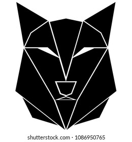 Abstract low poly wolf icon