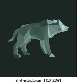 Abstract low poly wolf wild animal illustration for t-shirt print or printable vector graphic design