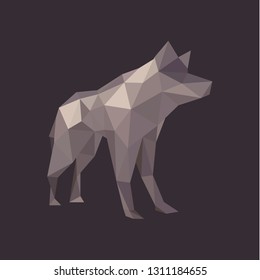 Abstract low poly wolf wild animal illustration for t-shirt print or printable vector graphic design