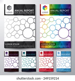 Abstract low polygon background. Cover design template layout in A4 size for annual report set, brochure, flyer, Vector illustration