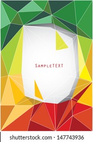 Abstract low polygon background. From green to red.