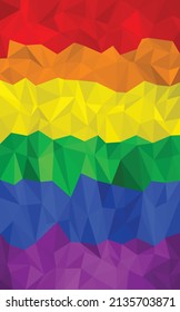 abstract of low polygon pride color background