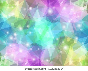 Abstract low polygon shaped background. Triangular design with geometric mosaic for business. Colorful wallpaper with varicolored gradient triangles. Vector illustration.